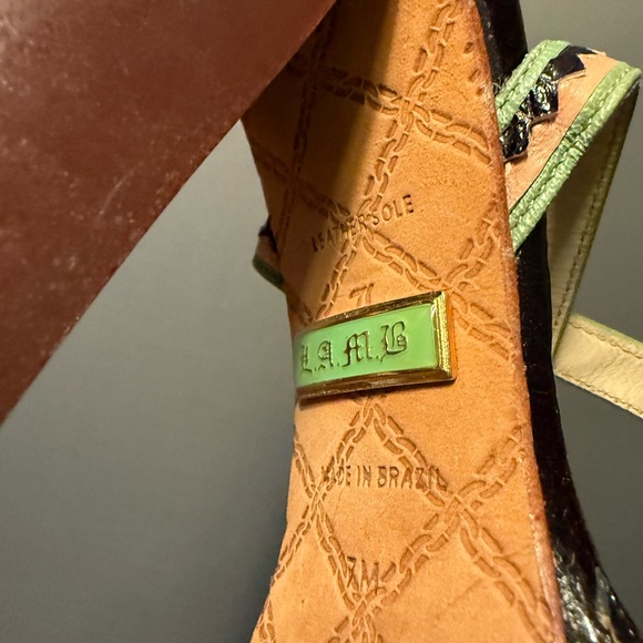 L.A.M.B. Black & multicolor color strappy heels - Picture 5 of 5